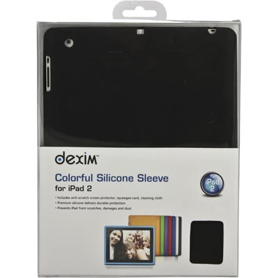 Dexim iPad 2/3 Silicone Case, Screen Protector, Black